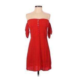 Flynn Skye Off The Shoulder Red Mini Dress Size Large